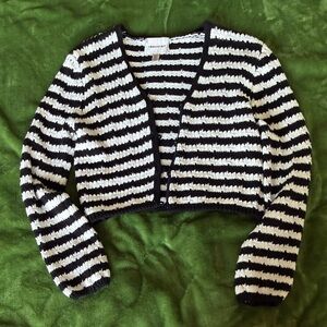 Indigo Striped Black and White Cardigan excellent condition